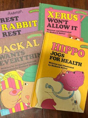 Lot of 4 Vintage Sweet Pickles Books  Weekly Reader Hard Cover 1970s Hippo Xerus